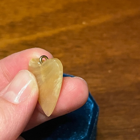 Butterscotch Banded Agate Carved Heart Charm - Picture 4 of 9